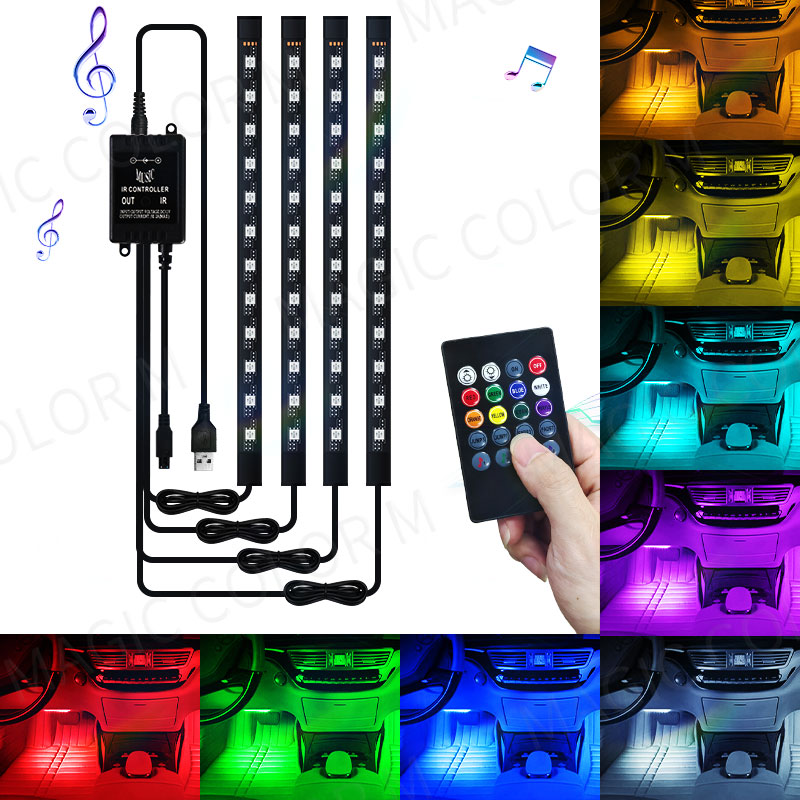 Rgb Hub Sync - 48/72 Led araba ayak ortam ışığı